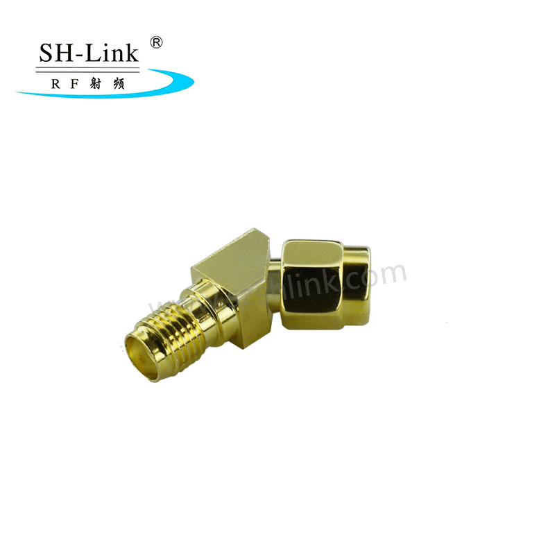 RF coaxial 135 degree SMA female adaptor, SMA female to SMA male adaptor